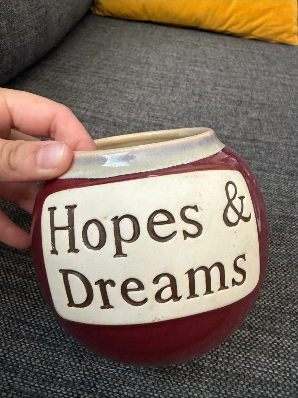 Hopes & Dreams Decorative Ceramic Vase - Burgundy